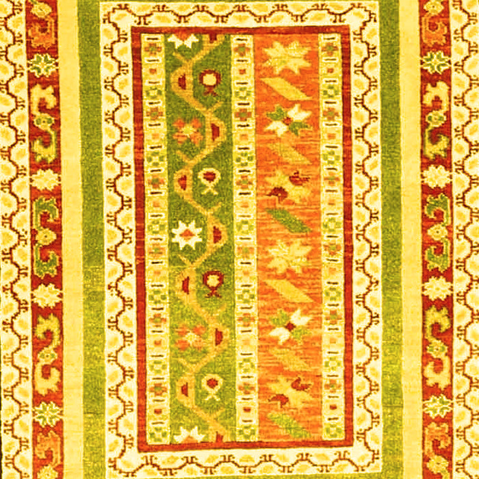 Machine Washable Oriental Yellow Traditional Rug, wshcon3084yw
