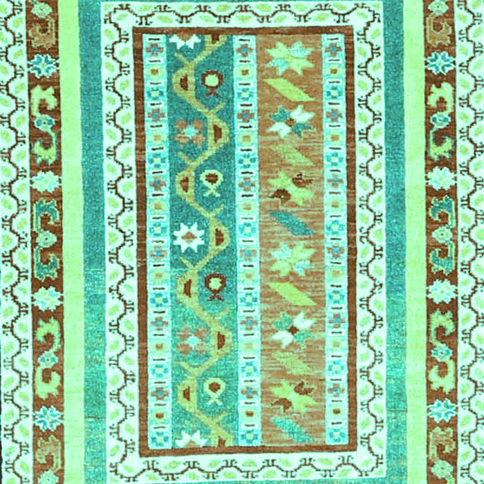 Machine Washable Oriental Turquoise Traditional Area Rugs, wshcon3084turq