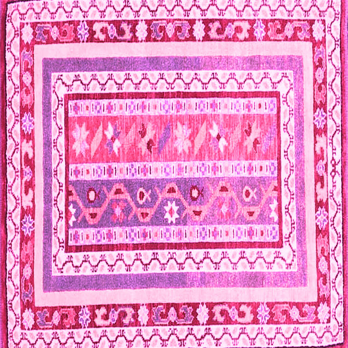 Square Machine Washable Oriental Pink Traditional Rug, wshcon3084pnk