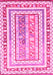 Machine Washable Oriental Pink Traditional Rug, wshcon3084pnk