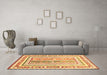 Machine Washable Oriental Brown Traditional Rug in a Living Room,, wshcon3084brn