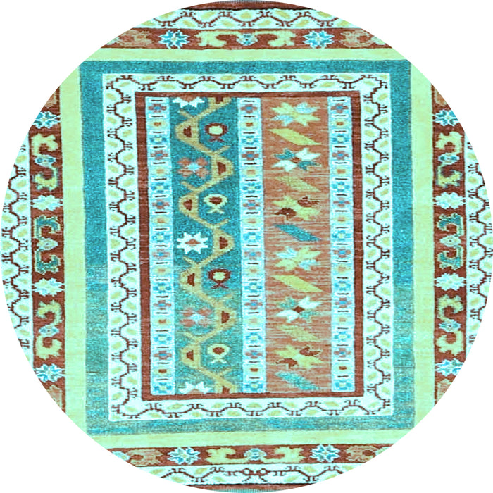 Round Oriental Light Blue Traditional Rug, con3084lblu