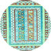 Round Oriental Light Blue Traditional Rug, con3084lblu