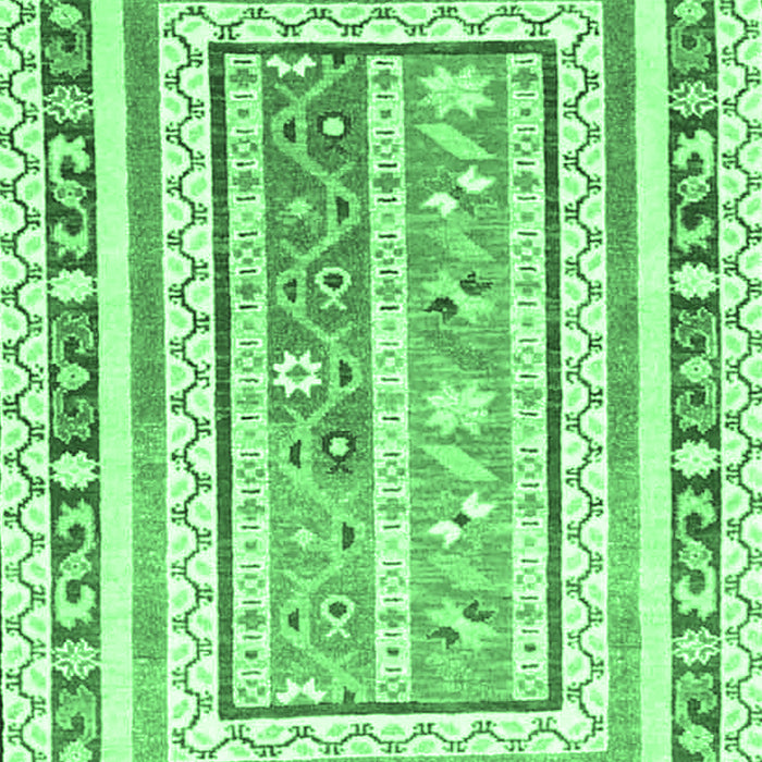 Machine Washable Oriental Emerald Green Traditional Area Rugs, wshcon3084emgrn