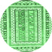 Round Oriental Emerald Green Traditional Rug, con3084emgrn