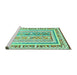 Sideview of Machine Washable Oriental Turquoise Traditional Area Rugs, wshcon3084turq