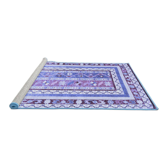 Sideview of Machine Washable Oriental Blue Traditional Rug, wshcon3084blu