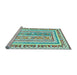 Sideview of Machine Washable Oriental Light Blue Traditional Rug, wshcon3084lblu