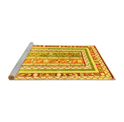 Sideview of Machine Washable Oriental Yellow Traditional Rug, wshcon3084yw