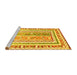 Sideview of Machine Washable Oriental Yellow Traditional Rug, wshcon3084yw