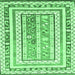 Square Oriental Emerald Green Traditional Rug, con3084emgrn