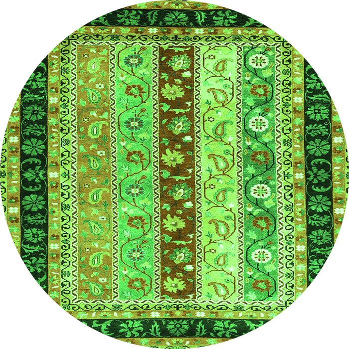 Square Abstract Green Contemporary Rug, con3085grn