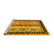 Sideview of Machine Washable Abstract Yellow Contemporary Rug, wshcon3085yw