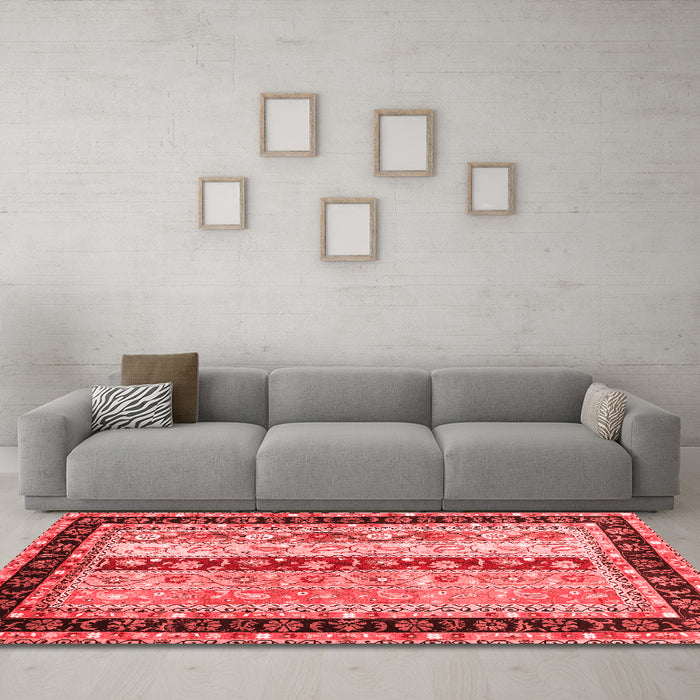 Contemporary Red Washable Rugs