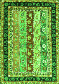 Abstract Green Contemporary Rug, con3085grn