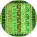 Machine Washable Abstract Green Contemporary Area Rugs, wshcon3085grn