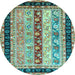 Round Machine Washable Abstract Light Blue Contemporary Rug, wshcon3085lblu