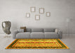 Machine Washable Abstract Yellow Contemporary Rug in a Living Room, wshcon3085yw