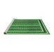 Sideview of Machine Washable Abstract Emerald Green Contemporary Area Rugs, wshcon3086emgrn