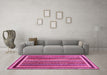 Machine Washable Abstract Pink Contemporary Rug in a Living Room, wshcon3086pnk