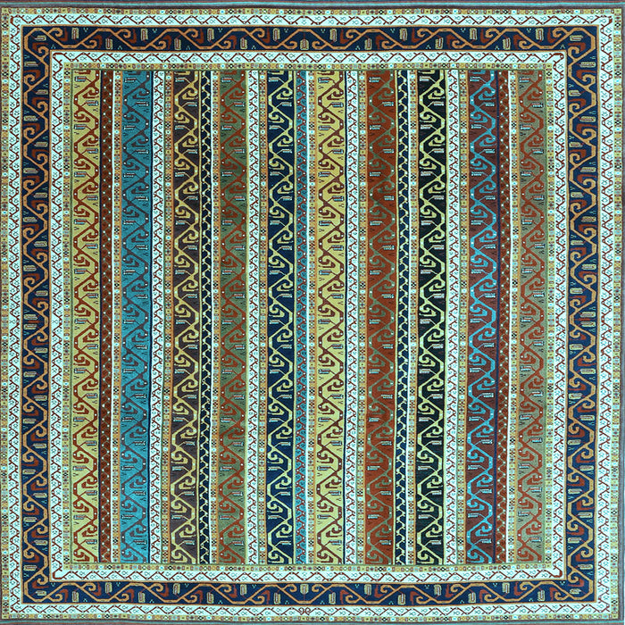 Square Abstract Light Blue Contemporary Rug, con3086lblu