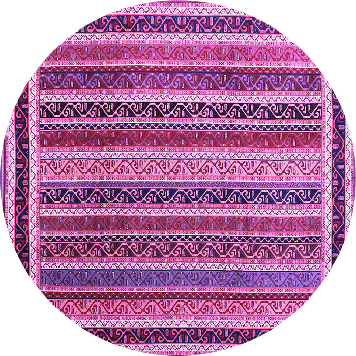 Round Abstract Purple Contemporary Rug, con3086pur