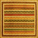 Square Abstract Yellow Contemporary Rug, con3086yw