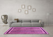 Machine Washable Abstract Purple Contemporary Area Rugs in a Living Room, wshcon3086pur