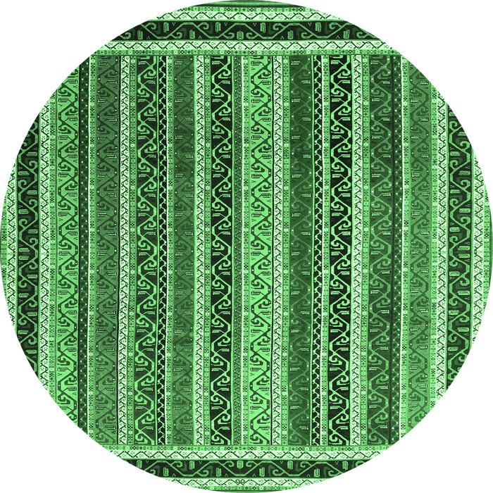 Round Abstract Emerald Green Contemporary Rug, con3086emgrn