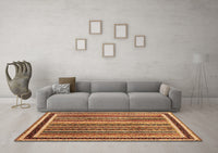 Machine Washable Abstract Brown Contemporary Rug, wshcon3086brn