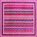 Square Machine Washable Abstract Pink Contemporary Rug, wshcon3086pnk