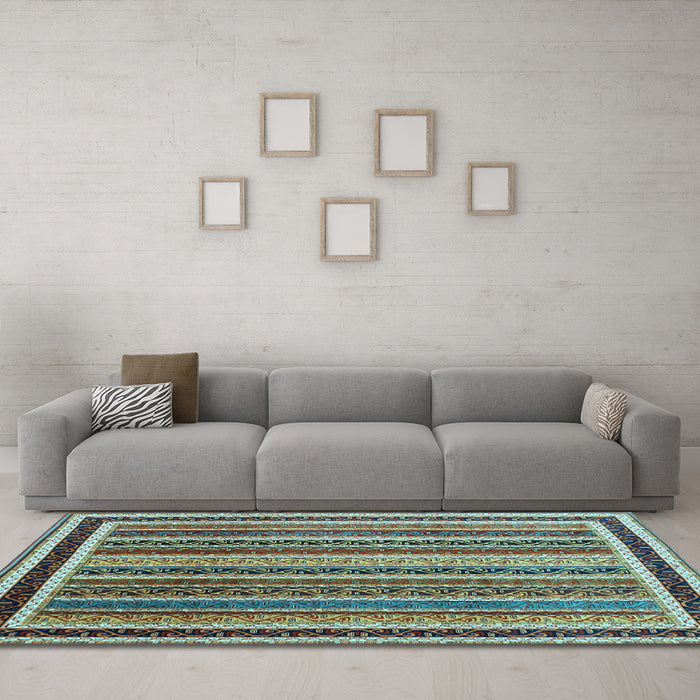 Machine Washable Abstract Light Blue Contemporary Rug in a Living Room, wshcon3086lblu