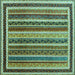 Square Abstract Turquoise Contemporary Rug, con3086turq