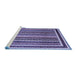 Sideview of Machine Washable Abstract Blue Contemporary Rug, wshcon3086blu