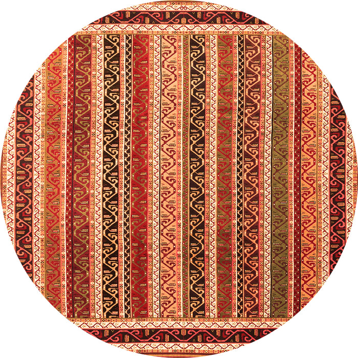 Square Abstract Orange Contemporary Rug, con3086org