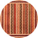 Square Abstract Orange Contemporary Rug, con3086org