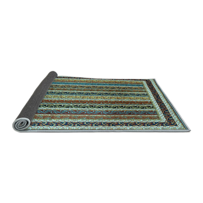 Sideview of Abstract Light Blue Contemporary Rug, con3086lblu
