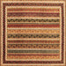 Square Machine Washable Abstract Brown Contemporary Rug, wshcon3086brn