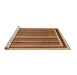 Sideview of Machine Washable Abstract Brown Contemporary Rug, wshcon3086brn