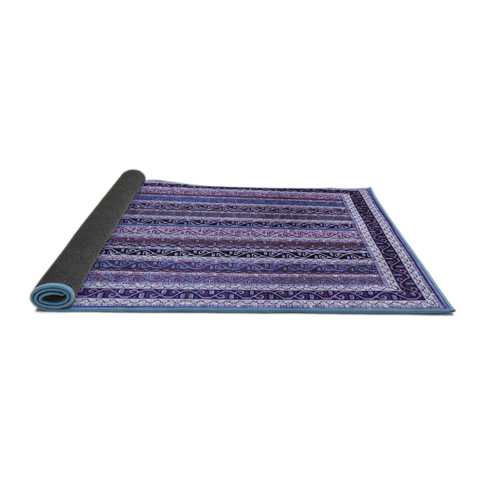 Sideview of Abstract Blue Contemporary Rug, con3086blu