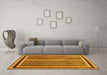 Machine Washable Abstract Yellow Contemporary Rug in a Living Room, wshcon3086yw