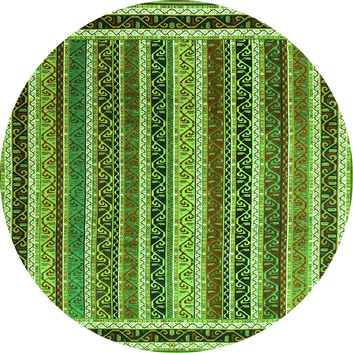 Square Abstract Green Contemporary Rug, con3086grn