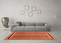 Machine Washable Abstract Orange Contemporary Rug, wshcon3086org