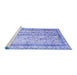 Sideview of Machine Washable Abstract Blue Contemporary Rug, wshcon3087blu