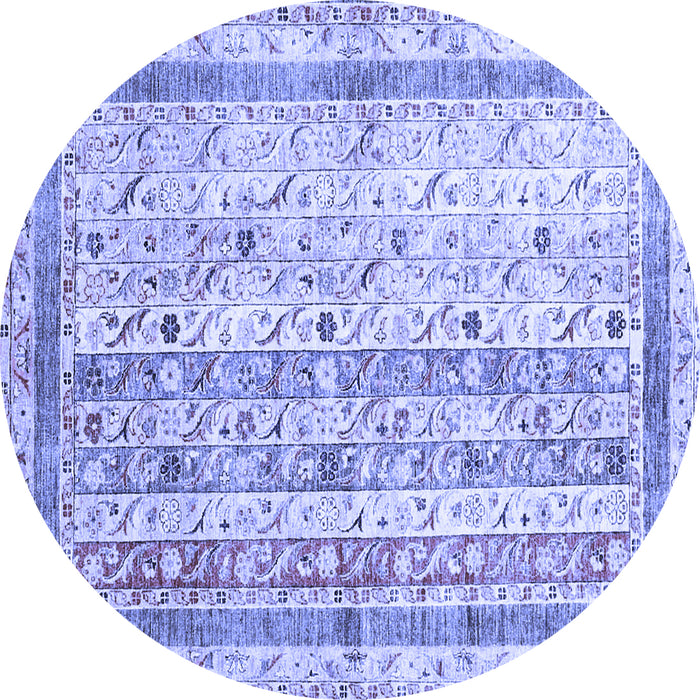 Round Machine Washable Abstract Blue Contemporary Rug, wshcon3087blu