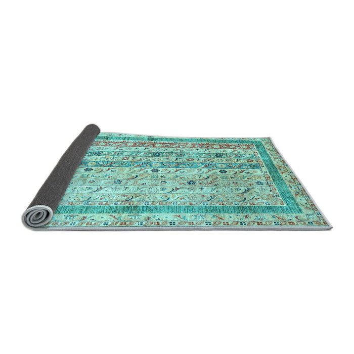 Sideview of Abstract Light Blue Contemporary Rug, con3087lblu