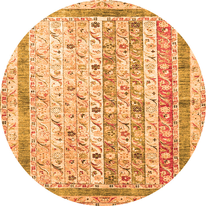 Square Abstract Orange Contemporary Rug, con3087org