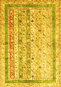 Abstract Yellow Contemporary Rug, con3087yw