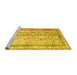 Sideview of Machine Washable Abstract Yellow Contemporary Rug, wshcon3087yw