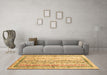 Machine Washable Abstract Brown Contemporary Rug in a Living Room,, wshcon3087brn